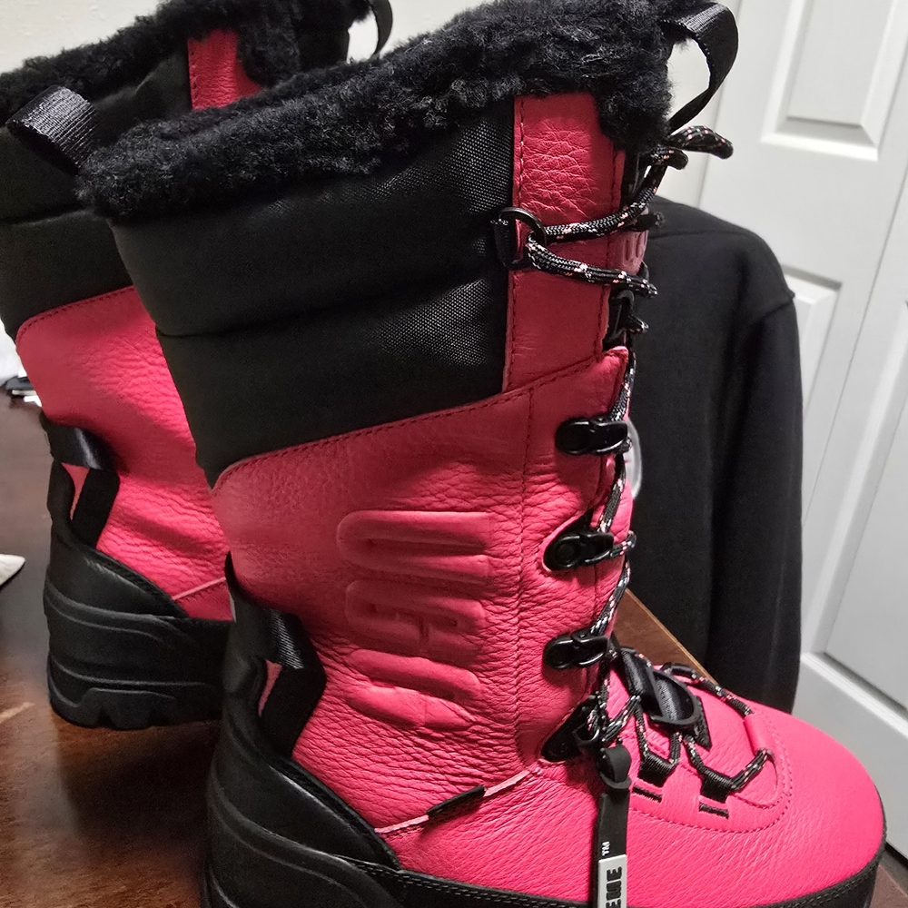 New UGG Women's Pink and Black Winter Boots Without Box. Originally $500